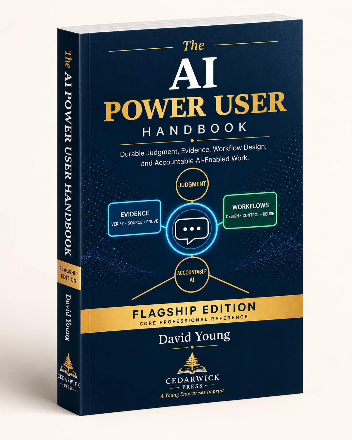 The AI Power User Handbook paperback print presentation